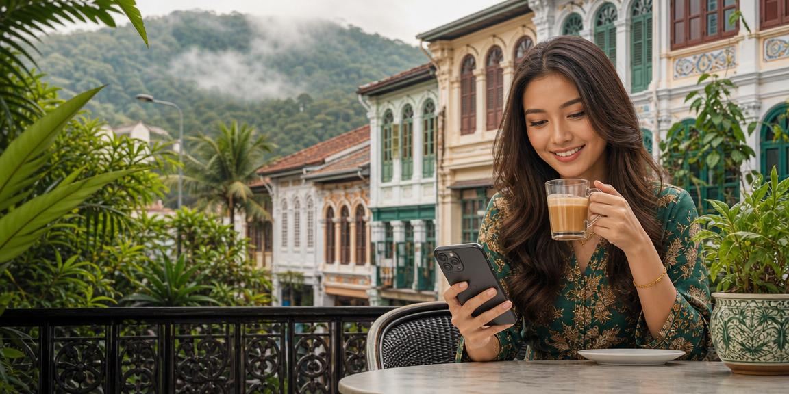 Pengguna my50 menggunakan aplikasi kasino mudah alih di Pulau Pinang Malaysia